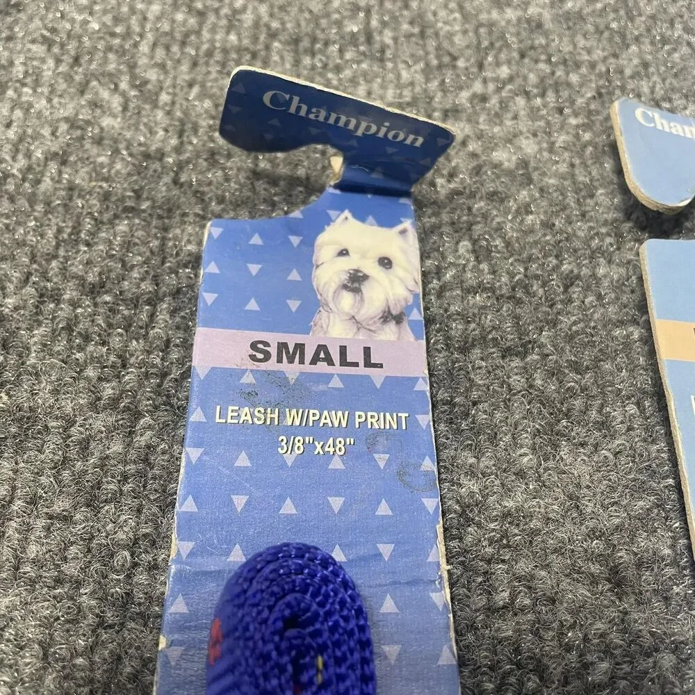 Champion Dog Leash Lot Paw Print Small Large Blue Black 3 Pieces Pet Supplies